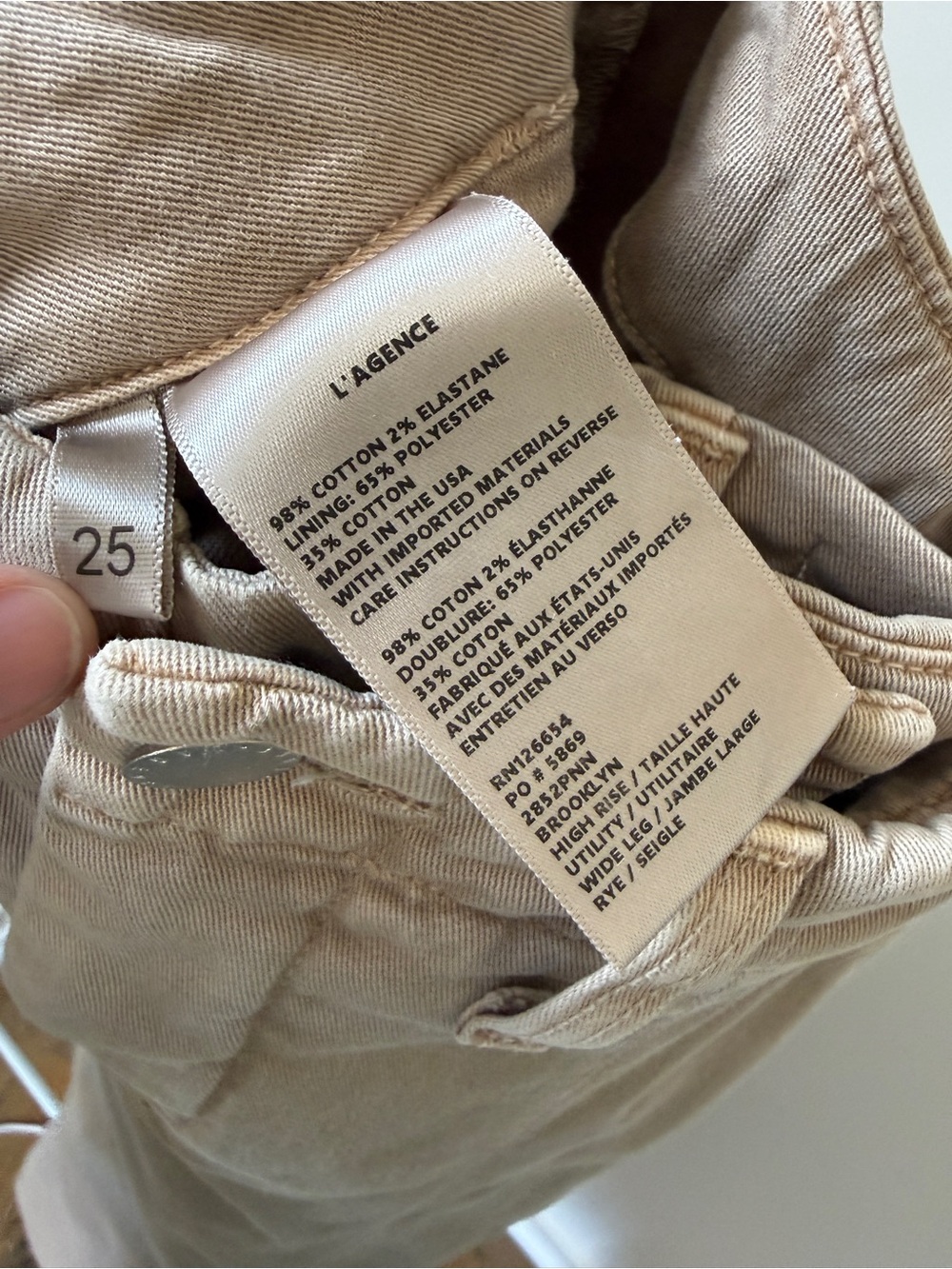 L'AGENCE Brooklyn High-Rise Utility Wide-Leg Cargo Pants - Size 25 - Picture 6 of 7